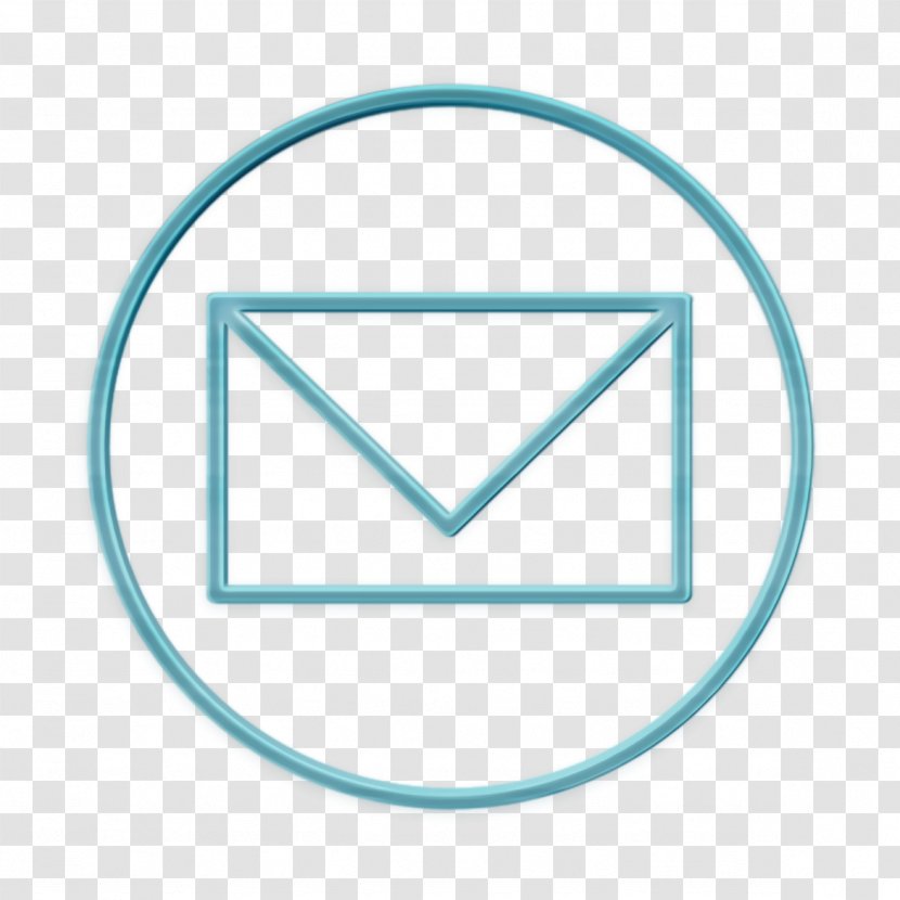 Circles Icon Email Envelope - Turquoise - Symbol Triangle Transparent PNG