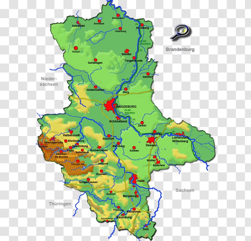 Topographic Map Dessau-Roßlau Harz Saxony Transparent PNG