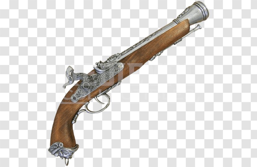 Firearm Flintlock Black Powder Pistol Revolver - Cartoon - Handgun Transparent PNG