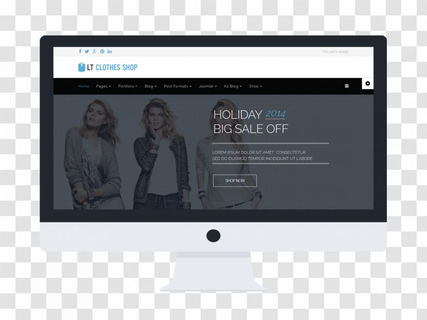 Template Responsive Web Design Online Shopping Hikashop - Clothes Transparent PNG