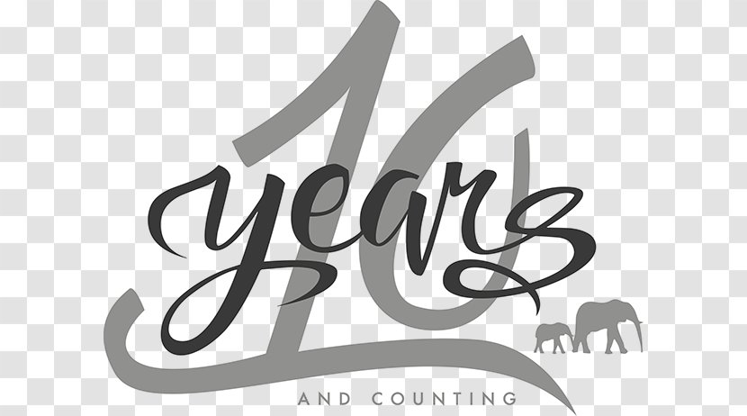 Logo Brand Graphic Design Product - Calligraphy - 10 Years Anniversary Transparent PNG