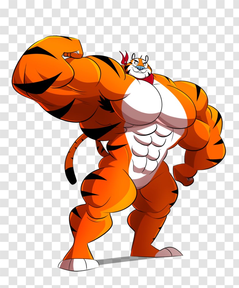 Tony The Tiger Frosted Flakes Breakfast Cereal - Heart - Muscles Transparent PNG