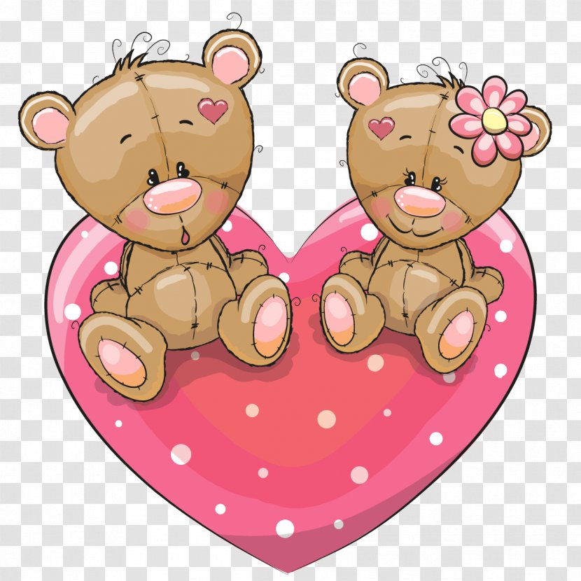Cartoon Love Illustration - Silhouette - Bears Couple Sitting On A Vector Transparent PNG