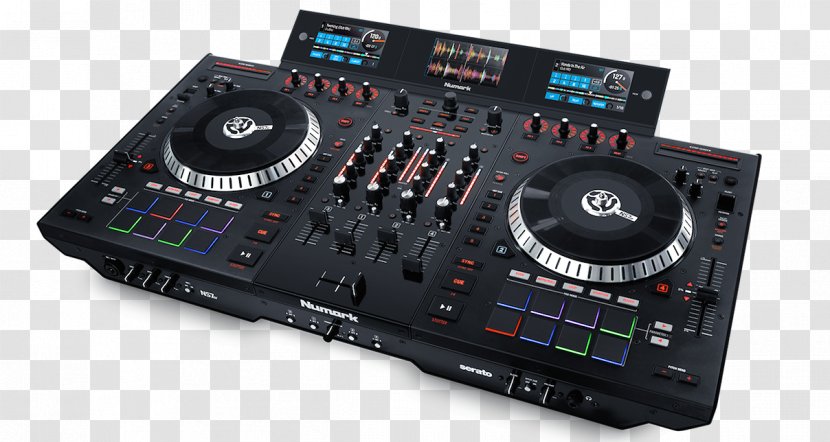 DJ Controller Numark Industries Disc Jockey Turntablism Audio Mixers - Cartoon - Silhouette Transparent PNG