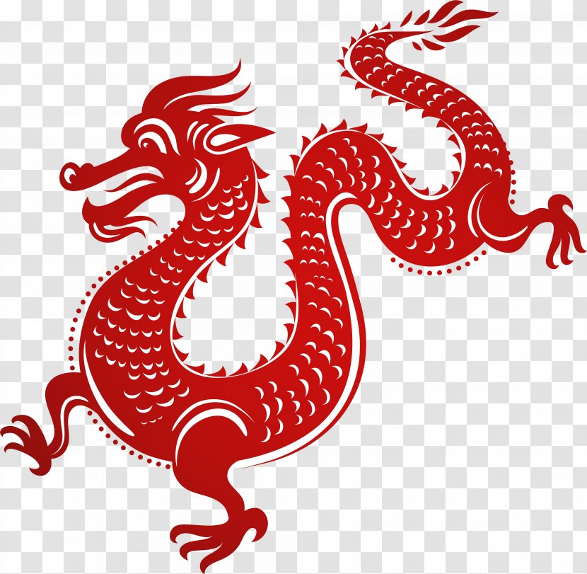 China Chinese Dragon Paper Cutting - Double Happiness Transparent PNG