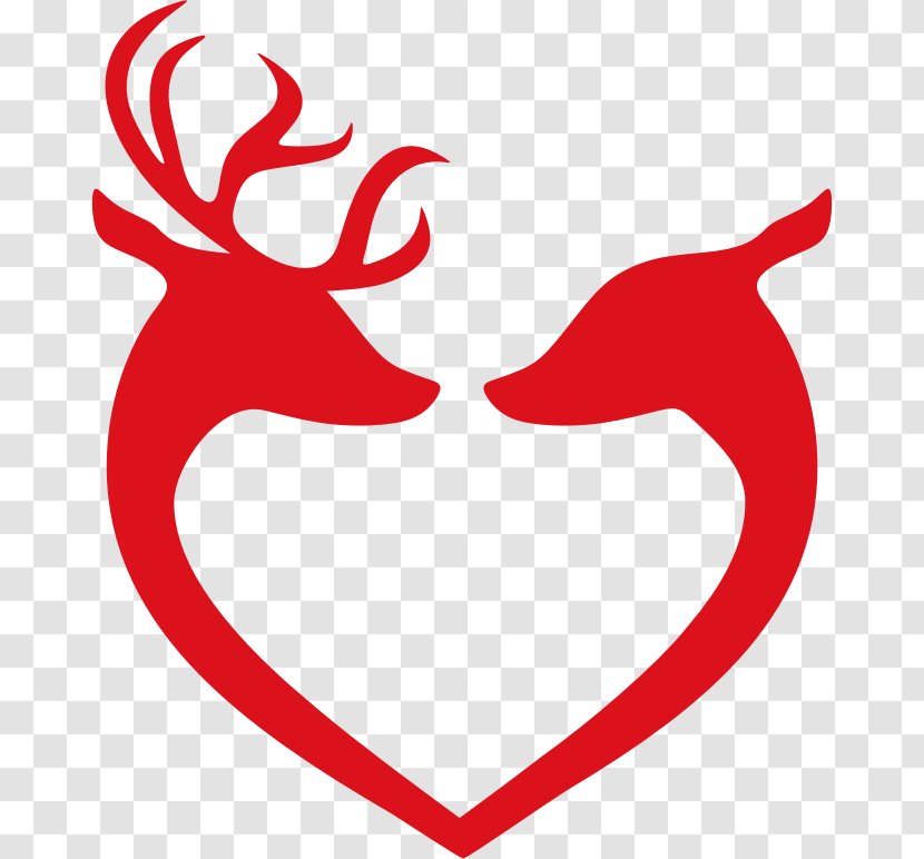 White-tailed Deer Red Reindeer Clip Art - Heart Transparent PNG