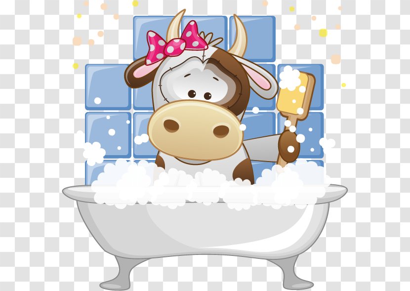 Cattle Bathtub Cartoon Transparent PNG