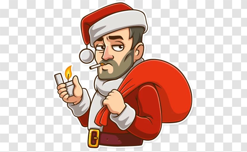 Telegram Sticker Santa Claus Thumb Clip Art - Hand - Nick Amaro Transparent PNG