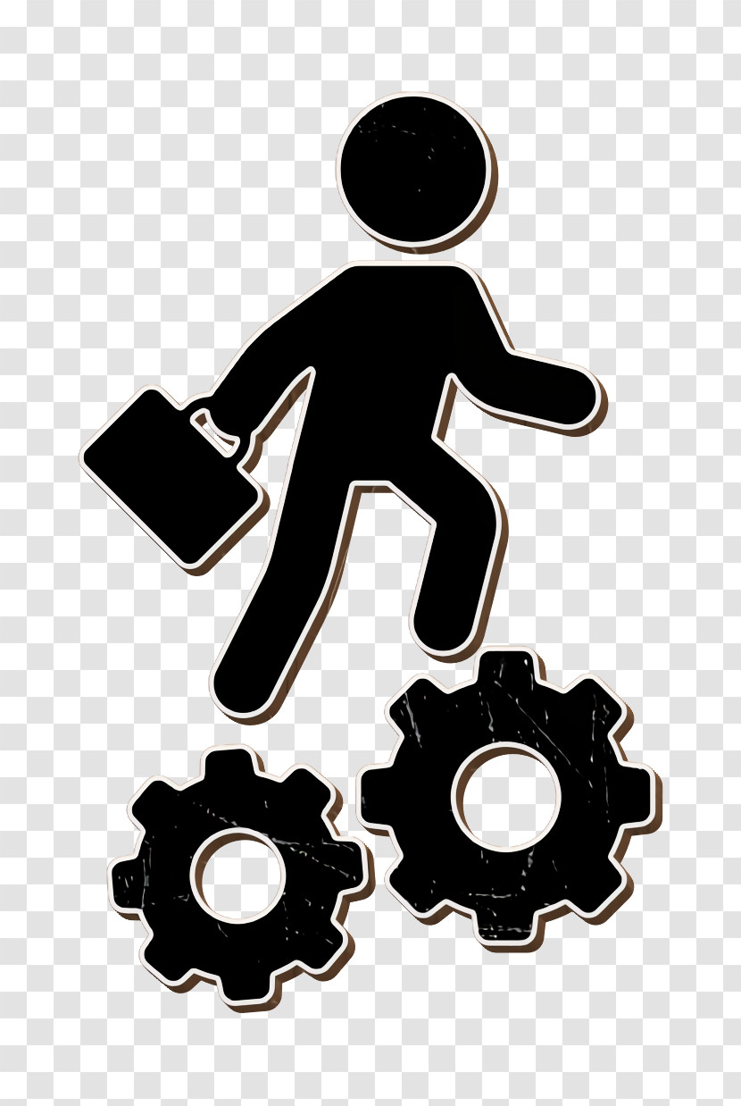 Business Icon Man With Solutions Icon Triumphs Icon Transparent PNG