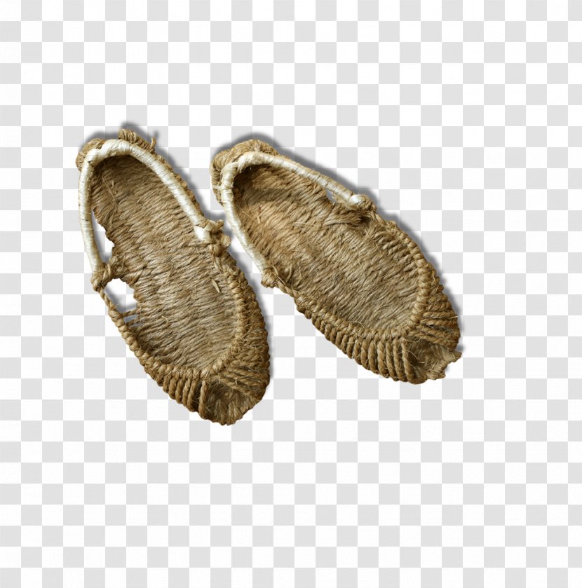 Slipper Jipsin Sandal - Pair Of Straw Sandals Transparent PNG