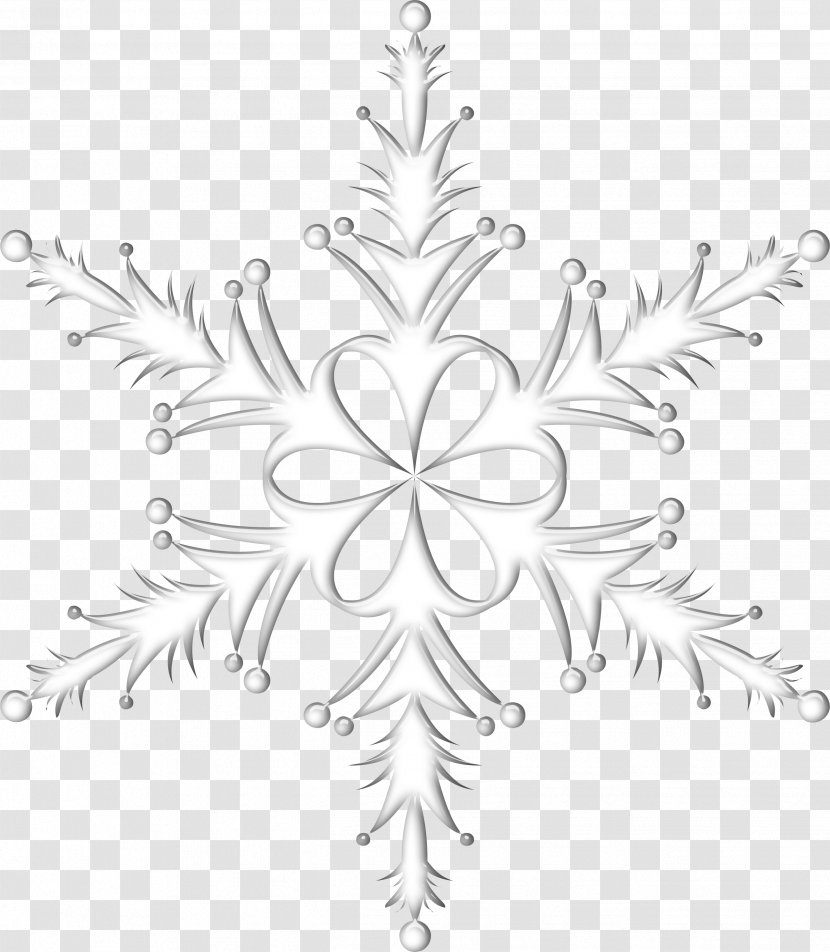 Snowflake Flower Tree Pattern - Line Art - Snowflakes Transparent PNG