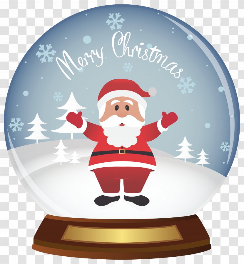 Snow Globe Santa Claus Christmas Clip Art - Snowglobe Clipart Image Transparent PNG