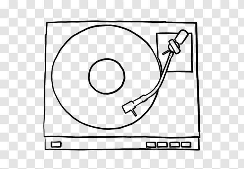 Line Art Drawing Phonograph Record Disc Jockey - Watercolor - Player Transparent PNG