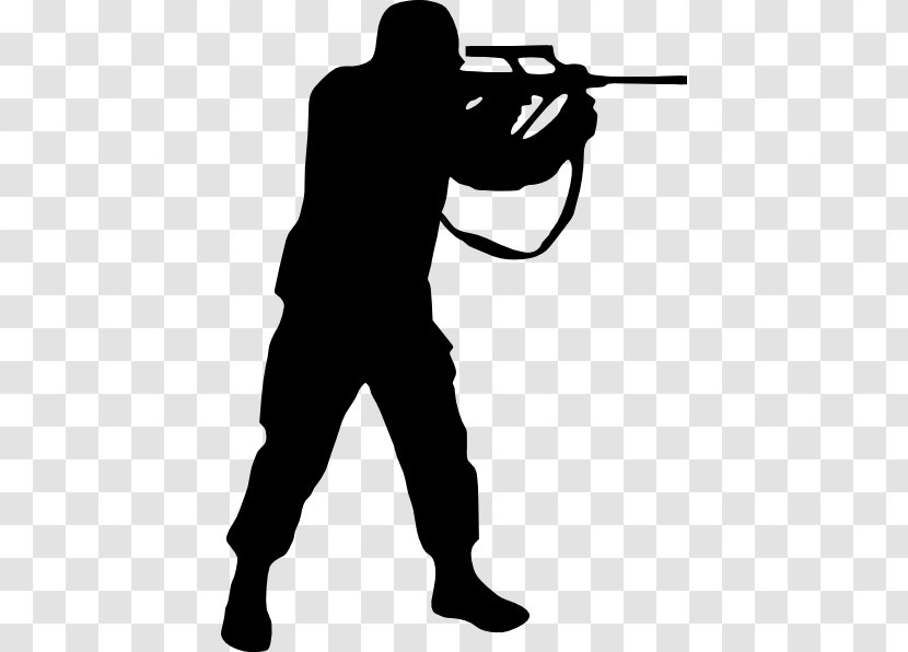 Soldier Military Silhouette Clip Art - Standing - Army Men Transparent PNG