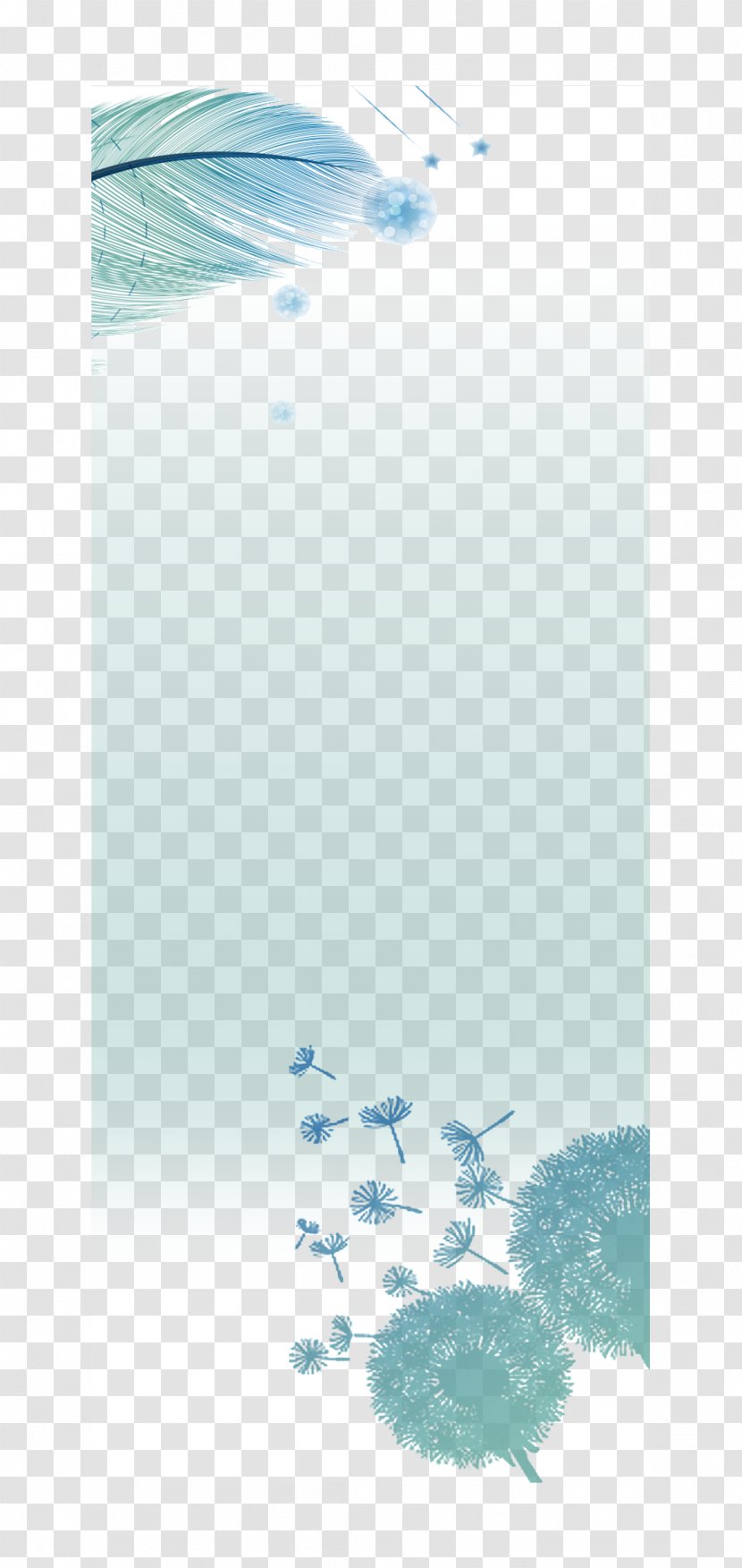 Blue Poster - Text - Fresh Dandelion Leaves Background Transparent PNG