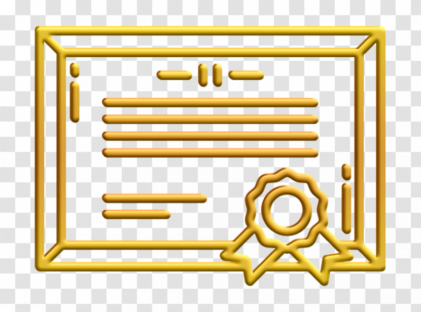 Linear Detailed High School Elements Icon Patent Icon Certificate Icon Transparent PNG