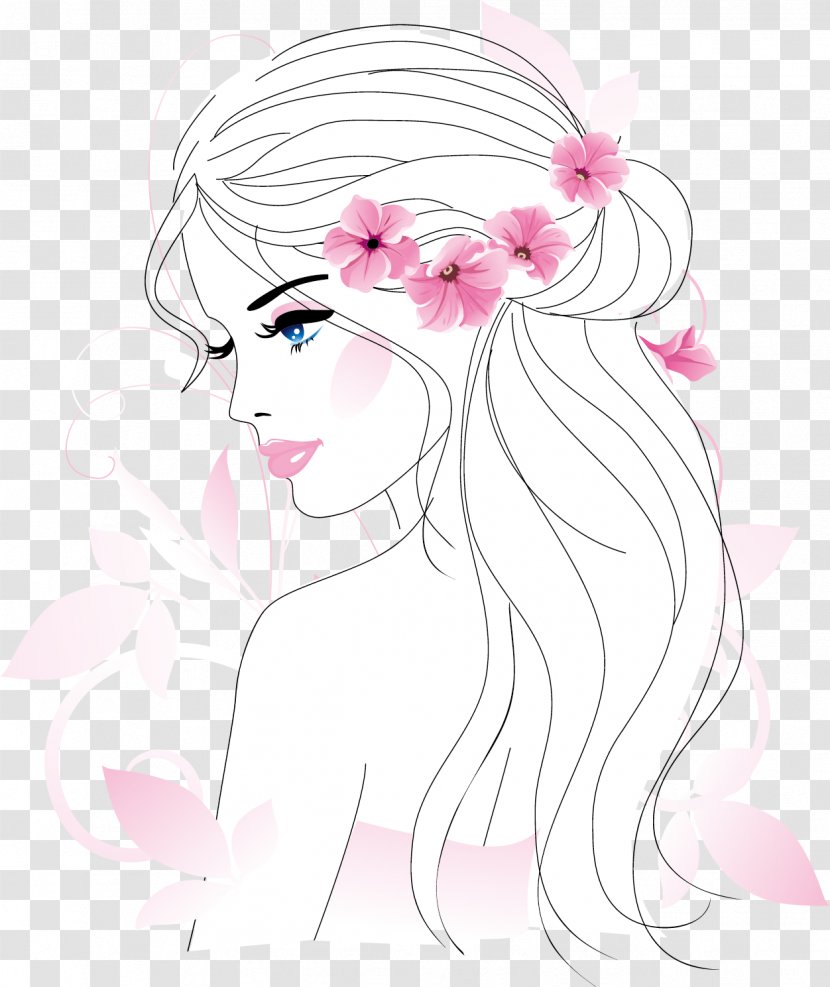 Beauty Cosmetics Illustration - Silhouette - Hand-painted Women Vector Material Transparent PNG