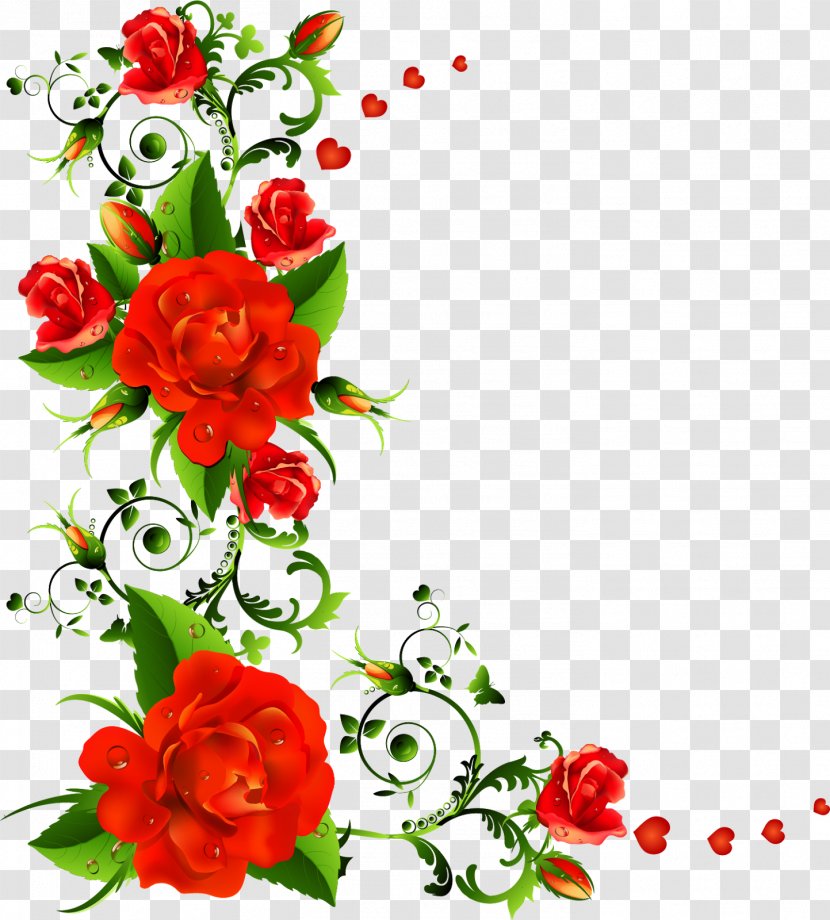 Rose Flower Clip Art - Royaltyfree - Border Transparent PNG