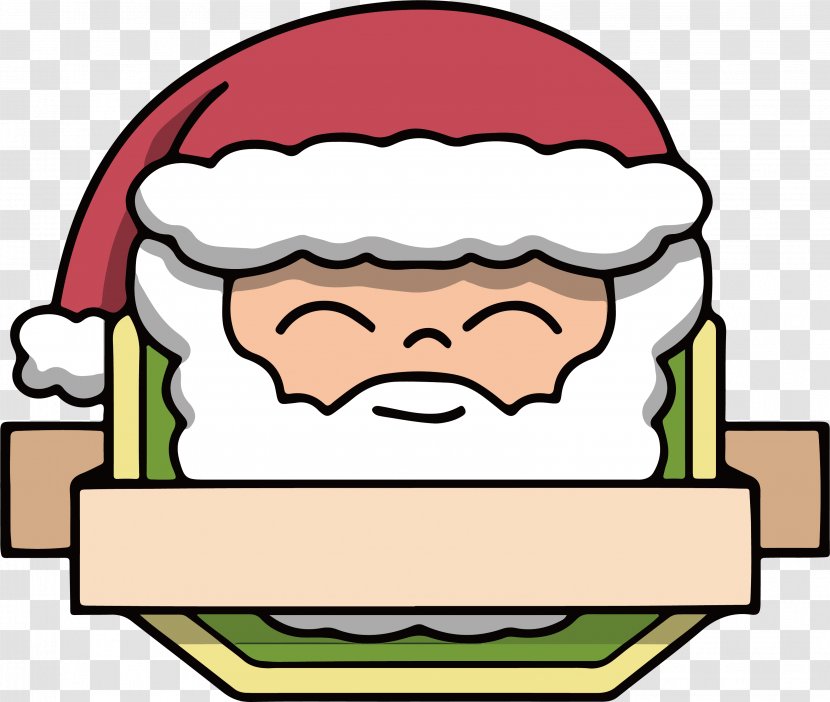 Christmas Santa Claus Clip Art - Fictional Character - Title Box Transparent PNG