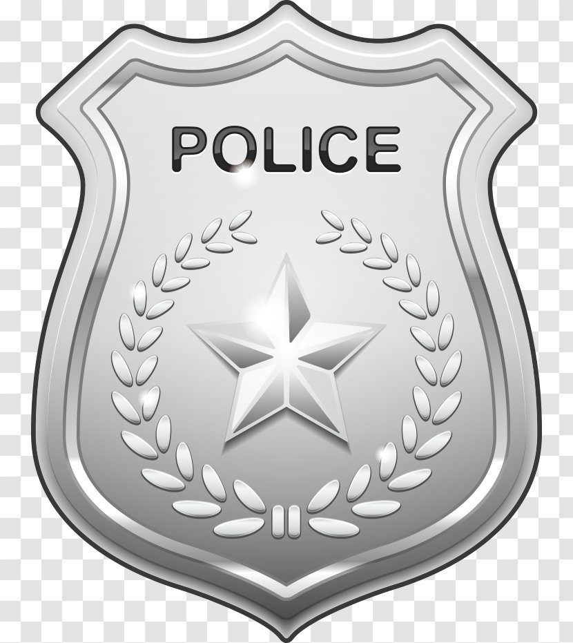 Police Officer Badge Clip Art - Symbol - Vector Silver Transparent PNG