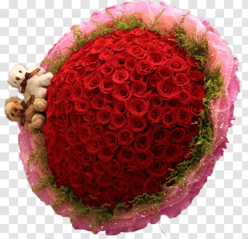 Flower Bouquet Bride - Petal - Of Red Roses With Cubs Transparent PNG