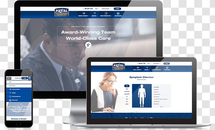 Kayal Orthopaedic Center, P.C. PC Health Care Web Design - New Media - Website Mock Up Transparent PNG
