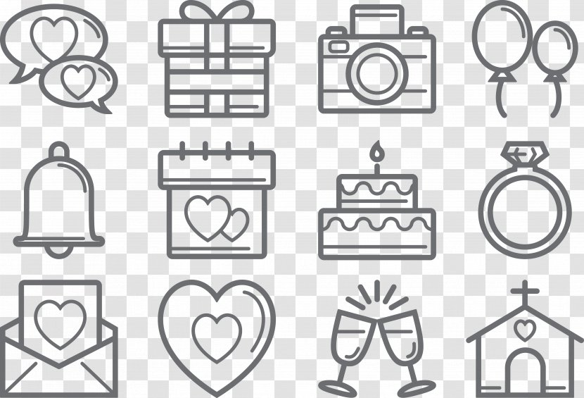 Wedding Marriage Echtpaar Icon - Area - Bride And Groom Couple Married Transparent PNG
