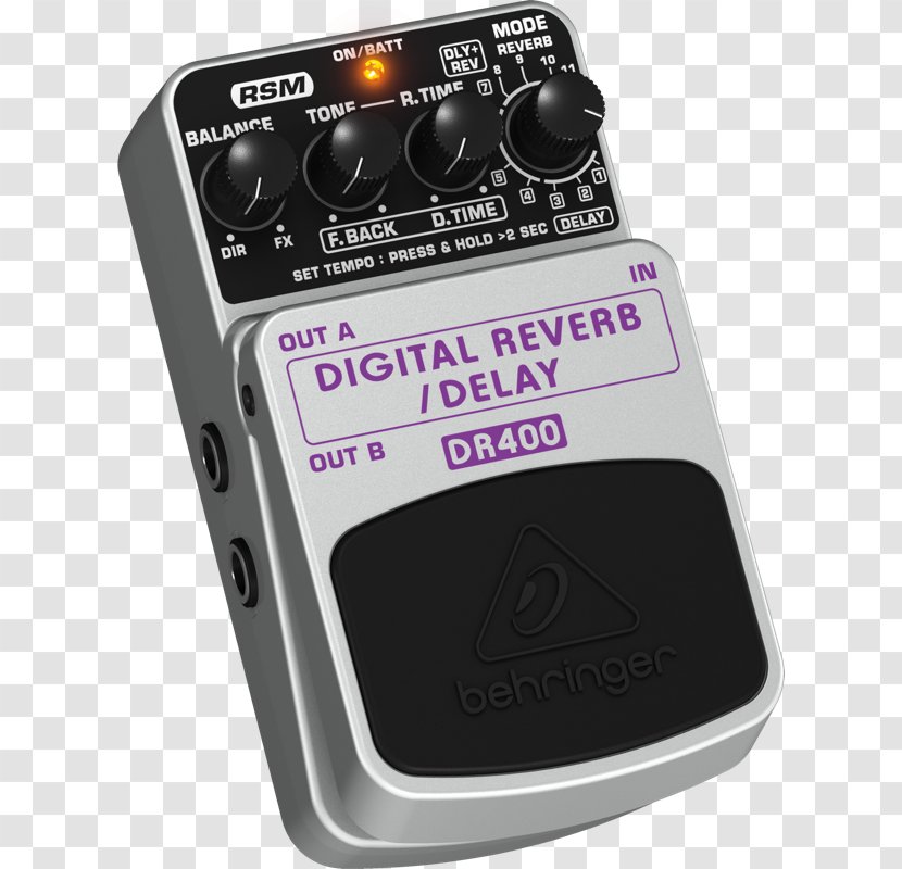 Audio Sound BEHRINGER DIGITAL REVERB/DELAY DR400 Effects Processors & Pedals - Watercolor - Electric Guitar Transparent PNG
