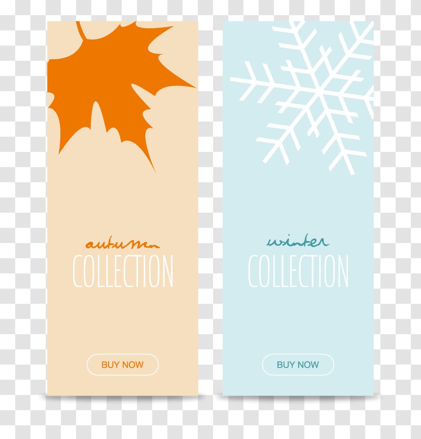 Banner Poster Mockup - Vector Autumn And Winter Banners Transparent PNG
