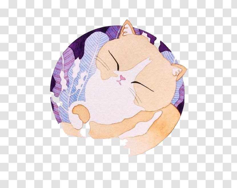 Cat Hello Kitty Illustration - Purple - Cartoon Transparent PNG