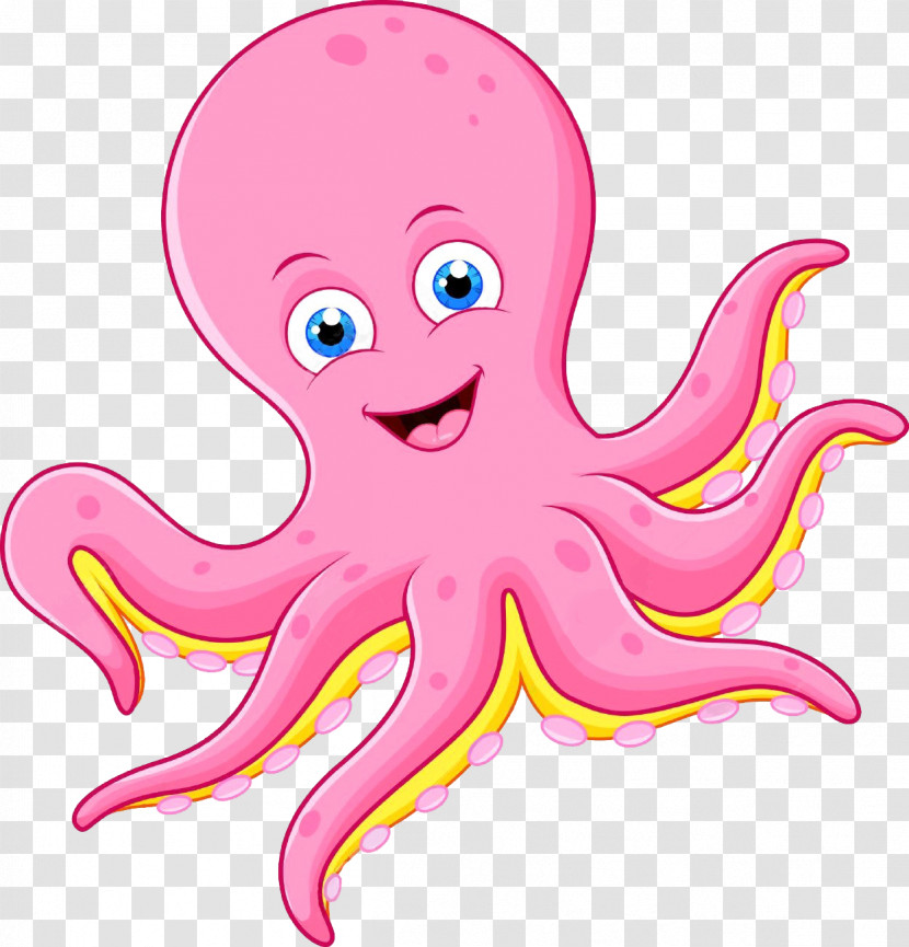 Octopus Giant Pacific Octopus Pink Cartoon Octopus Transparent PNG