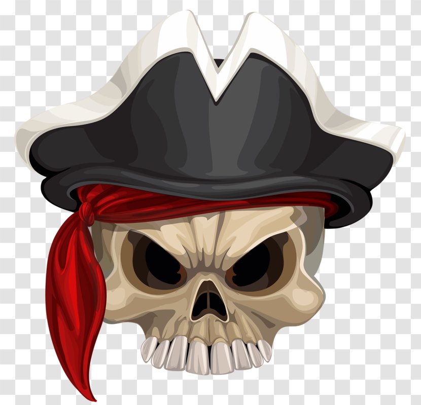 Piracy Designer Hat - Jolly Roger - The Scary Skeleton Transparent PNG