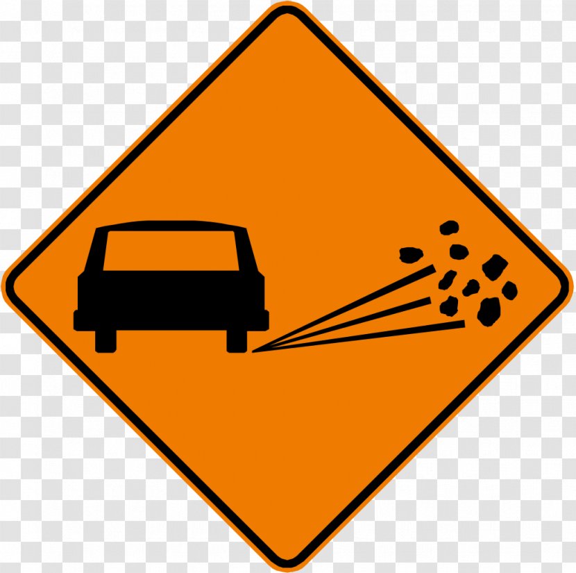 Traffic Sign Warning Loose Chippings Manual On Uniform Control Devices - Road - Gravels Transparent PNG