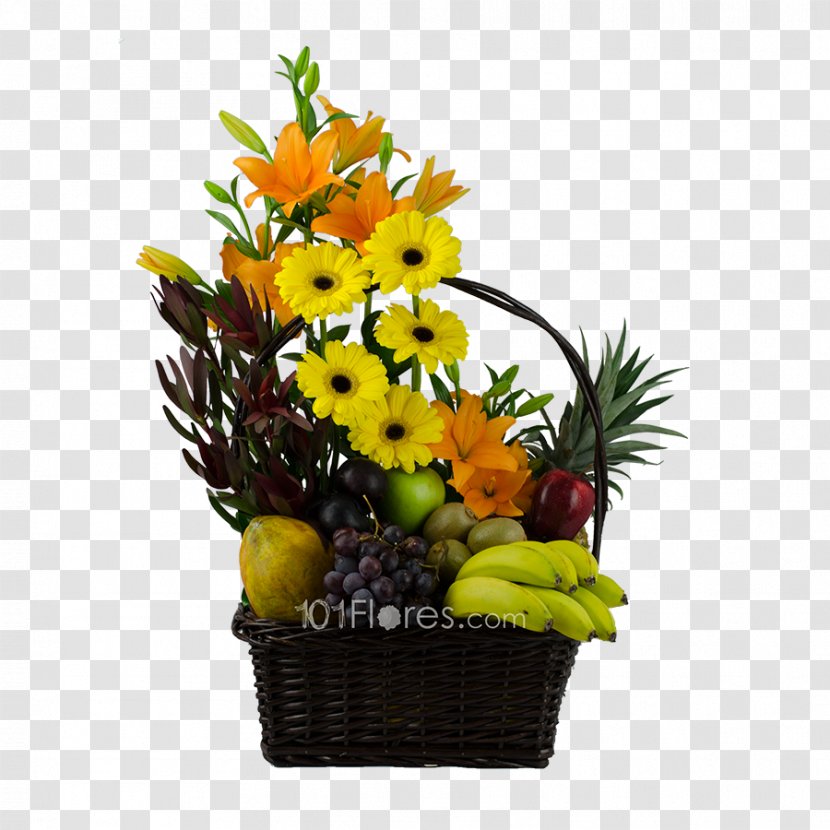 Floral Design Fruit Food Gift Baskets Cut Flowers - Raceme - Flower Transparent PNG