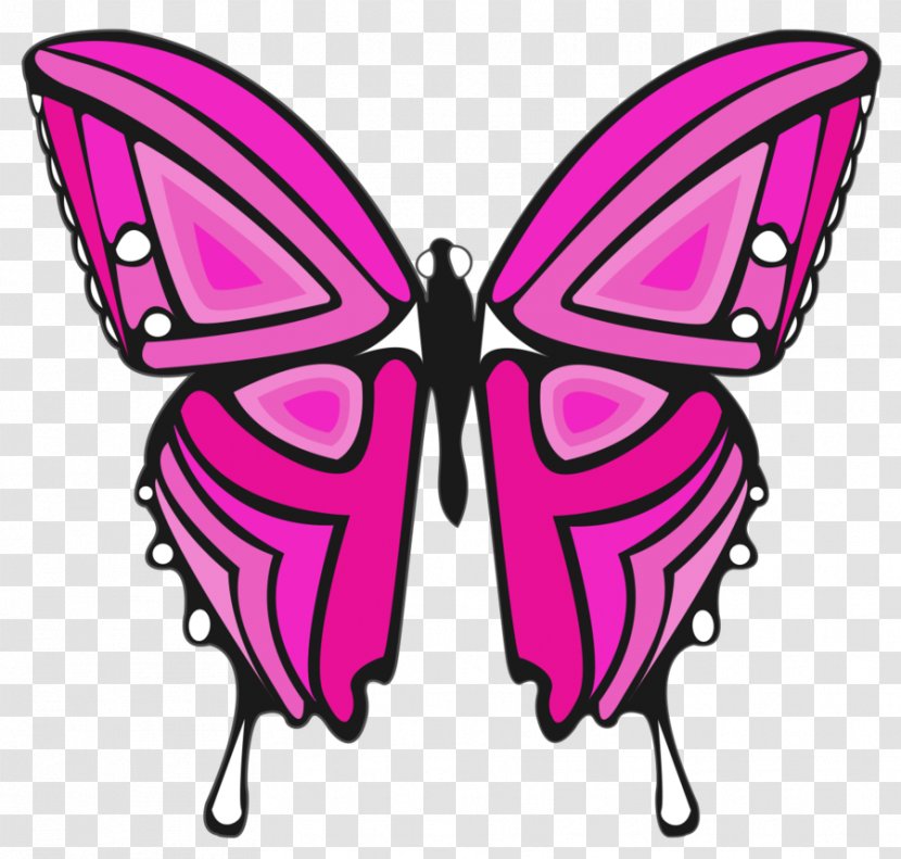 Butterfly Sticker Monarch Pink Clip Art - Swallowtail - Border Transparent PNG