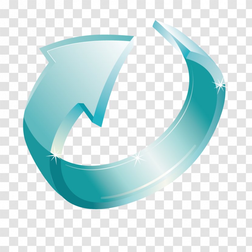 Blue Arrow Euclidean Vector Rotation - Product - One-way Transparent PNG