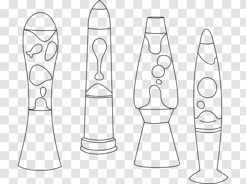 Lava Lamp Coloring Book Drawing - Black And White Transparent PNG