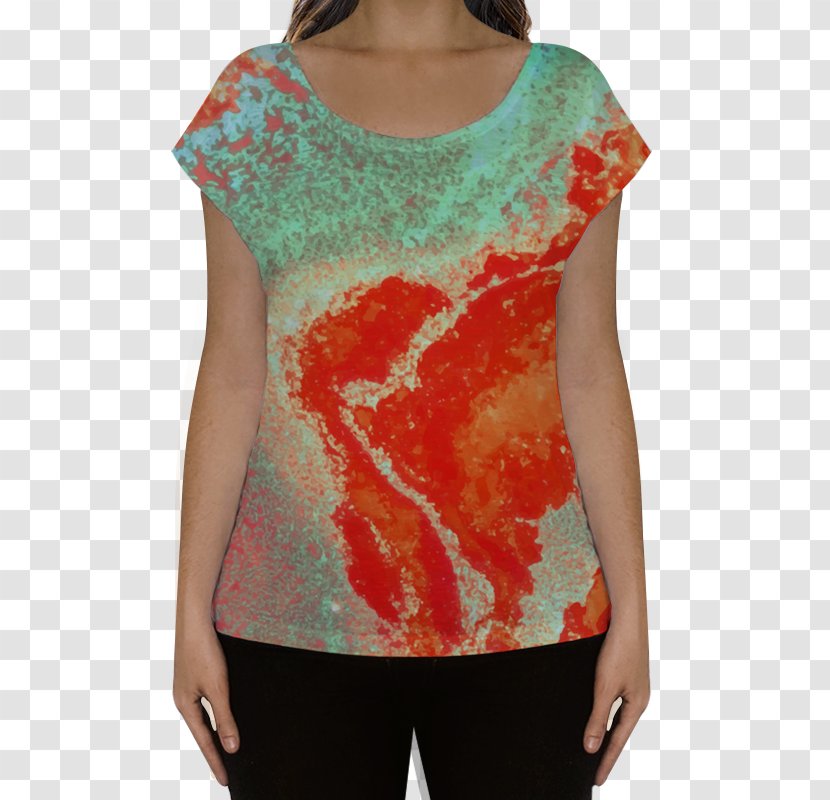 T-shirt Sleeve Blouse Chino Cloth - T Shirt - Sea Coral Transparent PNG