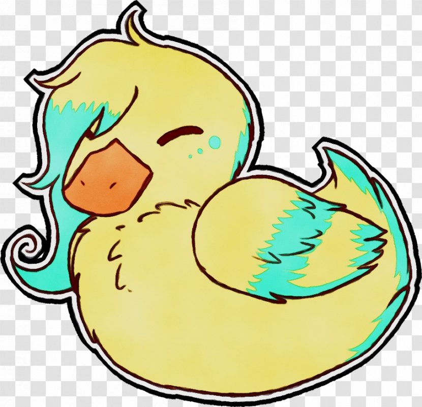 Duck Ducks, Geese And Swans Rubber Ducky Yellow Line Art - Cartoon - Bird Water Transparent PNG