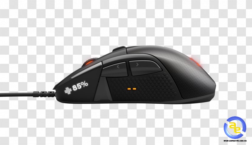 Computer Mouse Black Video Game SteelSeries OLED - Electronic Device - Mo Steel Transparent PNG