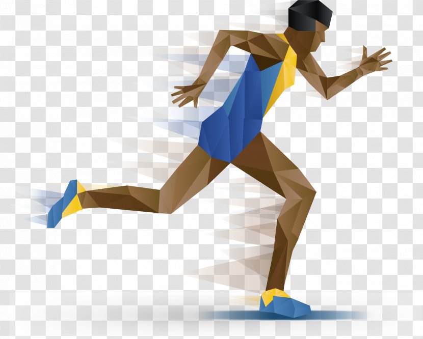 Athlete Sport Euclidean Vector Silhouette - Frame - Geometric Puzzle Running Man Transparent PNG