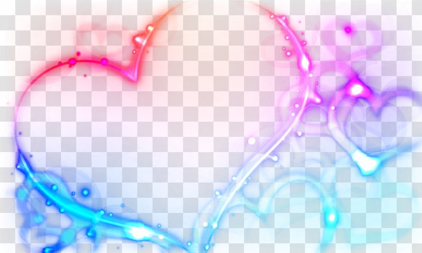 Hair Color Gradient Light Heart Border - Watercolor - Flower Transparent PNG