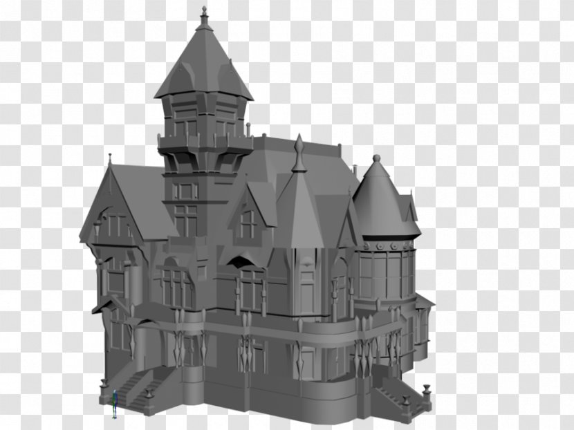 Carson Mansion 3D Modeling Computer Graphics Low Poly - Frame - Building Transparent PNG