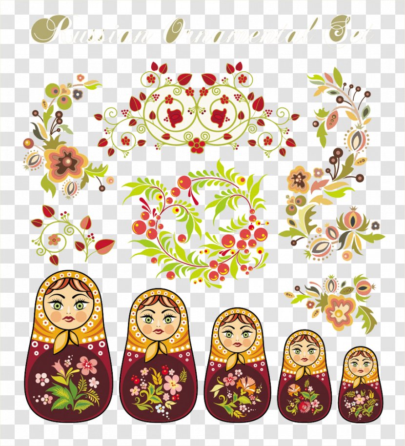 Matryoshka Doll Stock Photography Ornament Illustration - Toys Pattern Design Transparent PNG