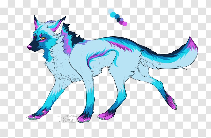 Dog Blue Purple Canidae Drawing - Fictional Character - BLUE WOLF Transparent PNG