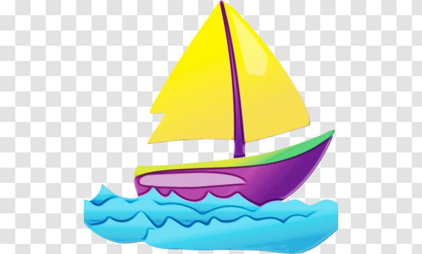 Sailboat Sail Boat Clip Art Vehicle - Watercolor - Mast Watercraft Transparent PNG