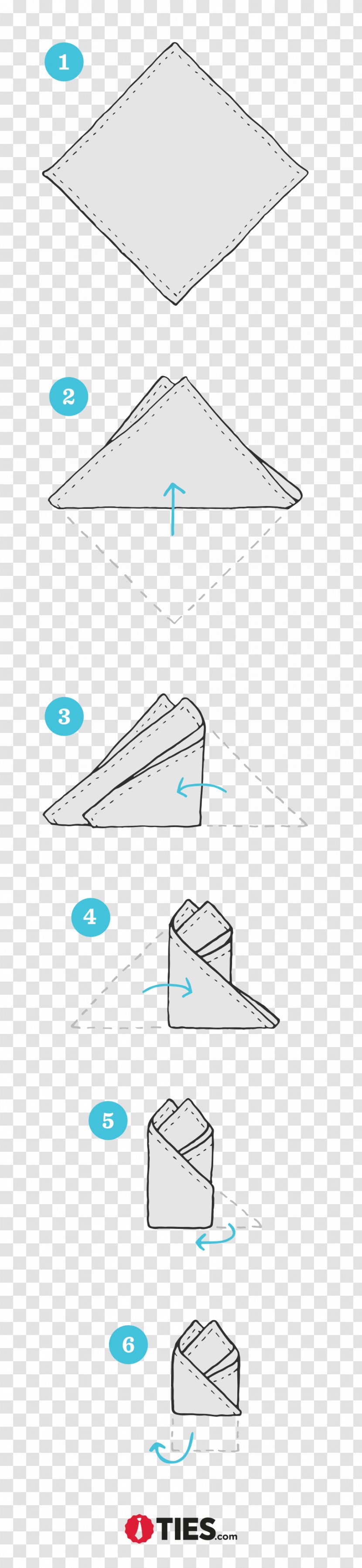 Einstecktuch Necktie - Paper - 3 Fold Transparent PNG