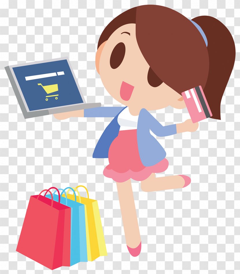 Online Shopping Bags & Trolleys - Cartoon - Go Transparent PNG