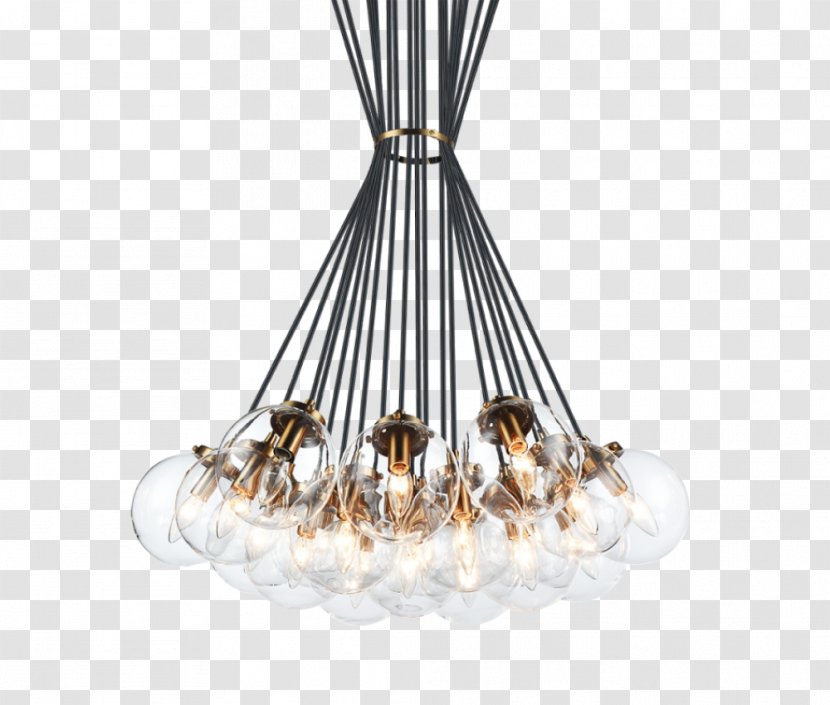Chandelier Pendant Light Incandescent Bulb Fixture - Candelabra - Modern Transparent PNG