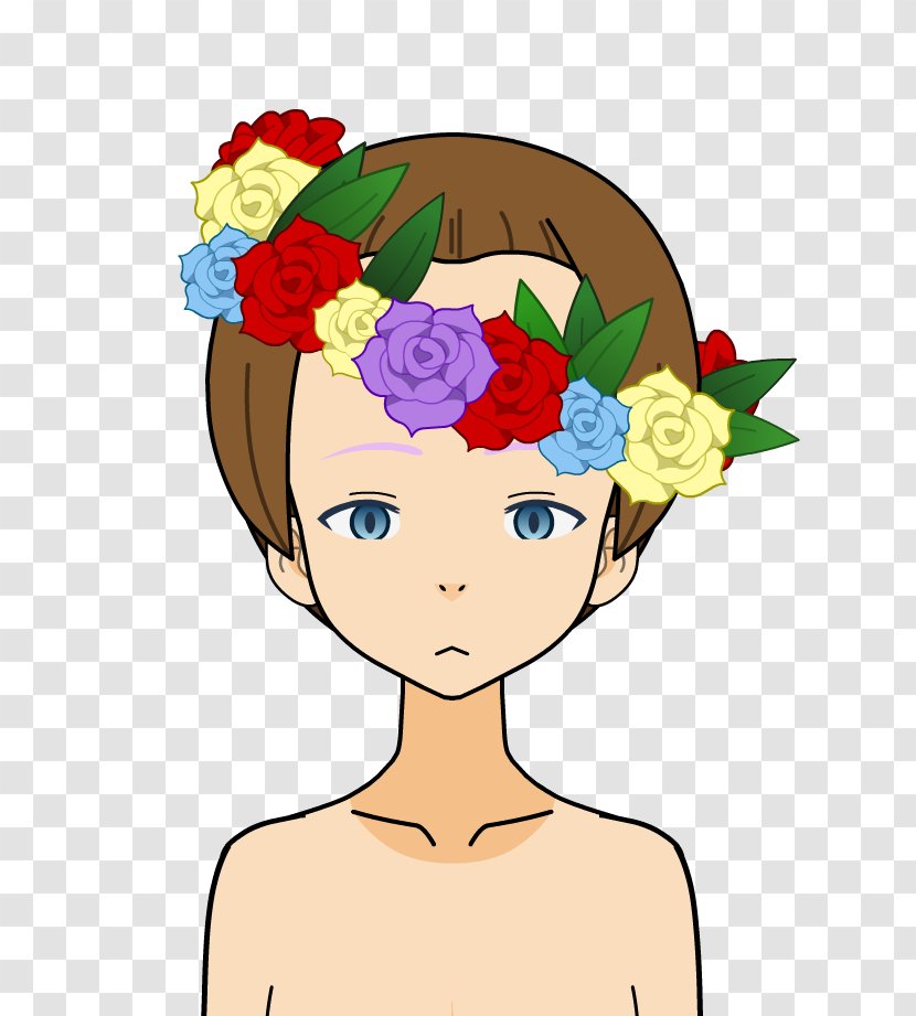 Floral Design Illustration Clip Art Brown Hair - Cartoon Transparent PNG